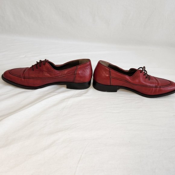 SANTONI Vintage Retro Oxfords Red Shoes Size U.K. 7.5 / U.S. 9.5 Made ITALY! - Picture 5 of 16